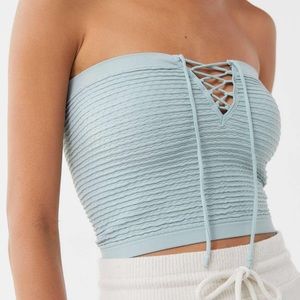 COPY - Out From Under lace out seamless lace up tube top